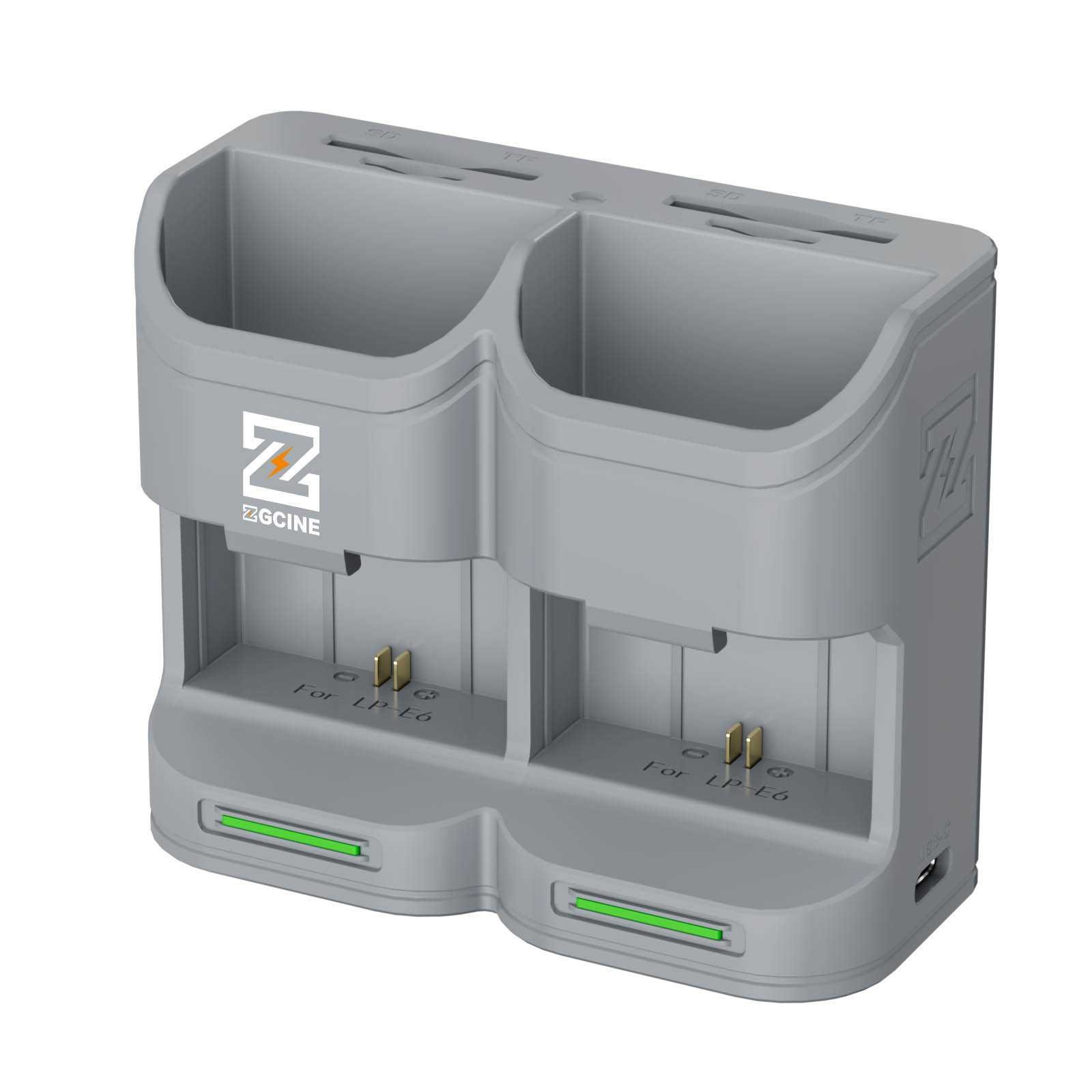 Charging case voor 2 accu's Canon LP-E6 - Afbeelding 2