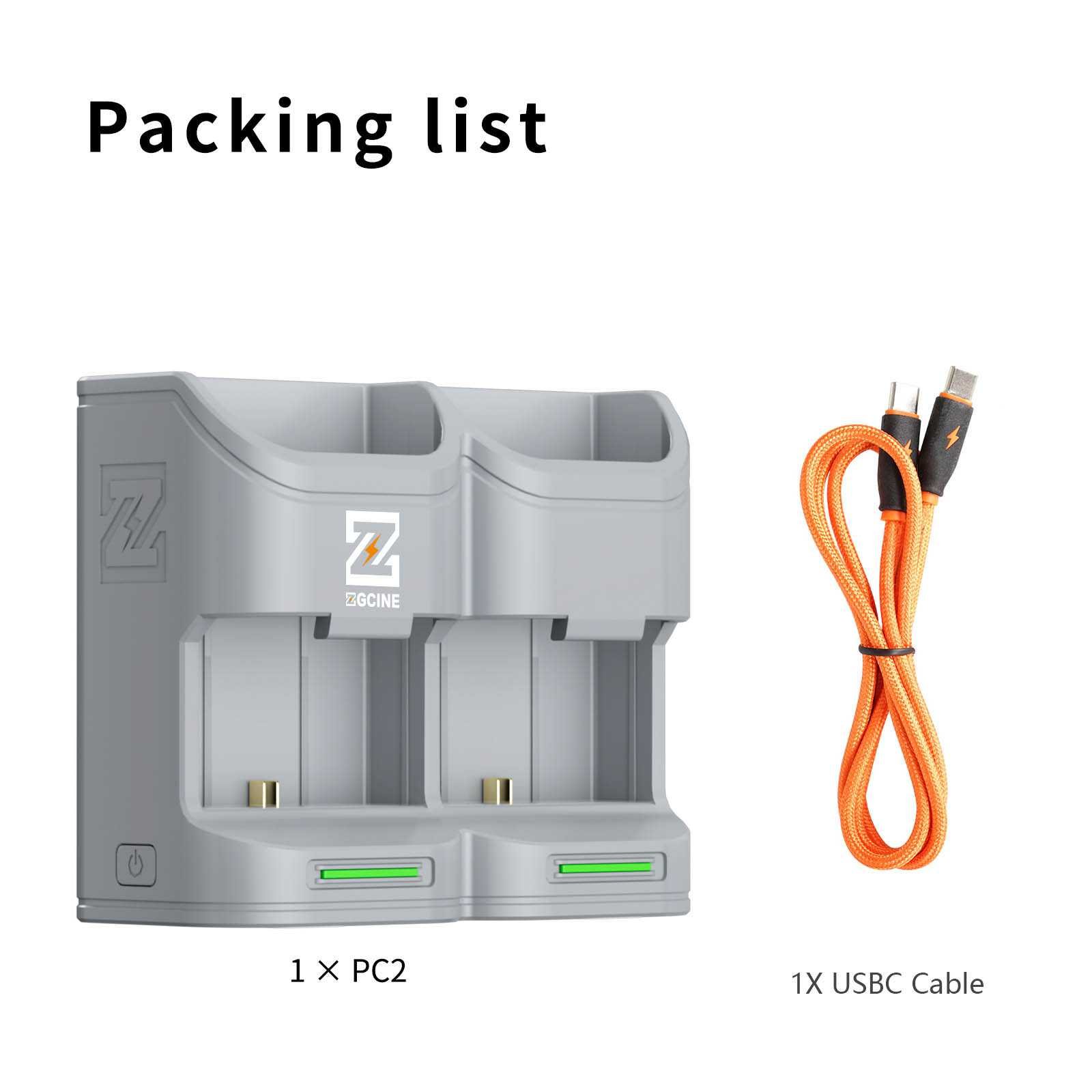 Charging case voor 2 accu's Canon LP-E6 - Afbeelding 5