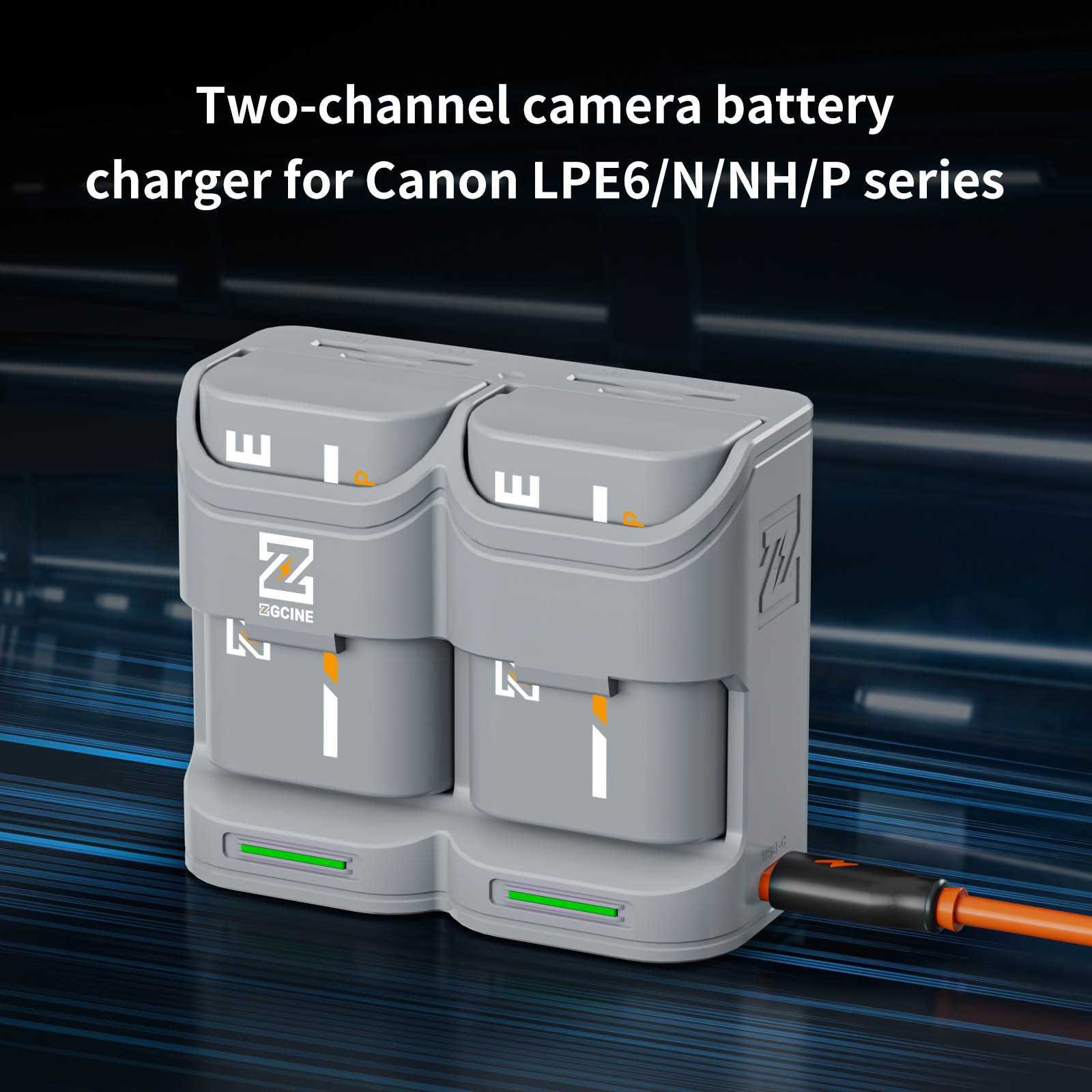 Charging case voor 2 accu's Canon LP-E6 - Afbeelding 7