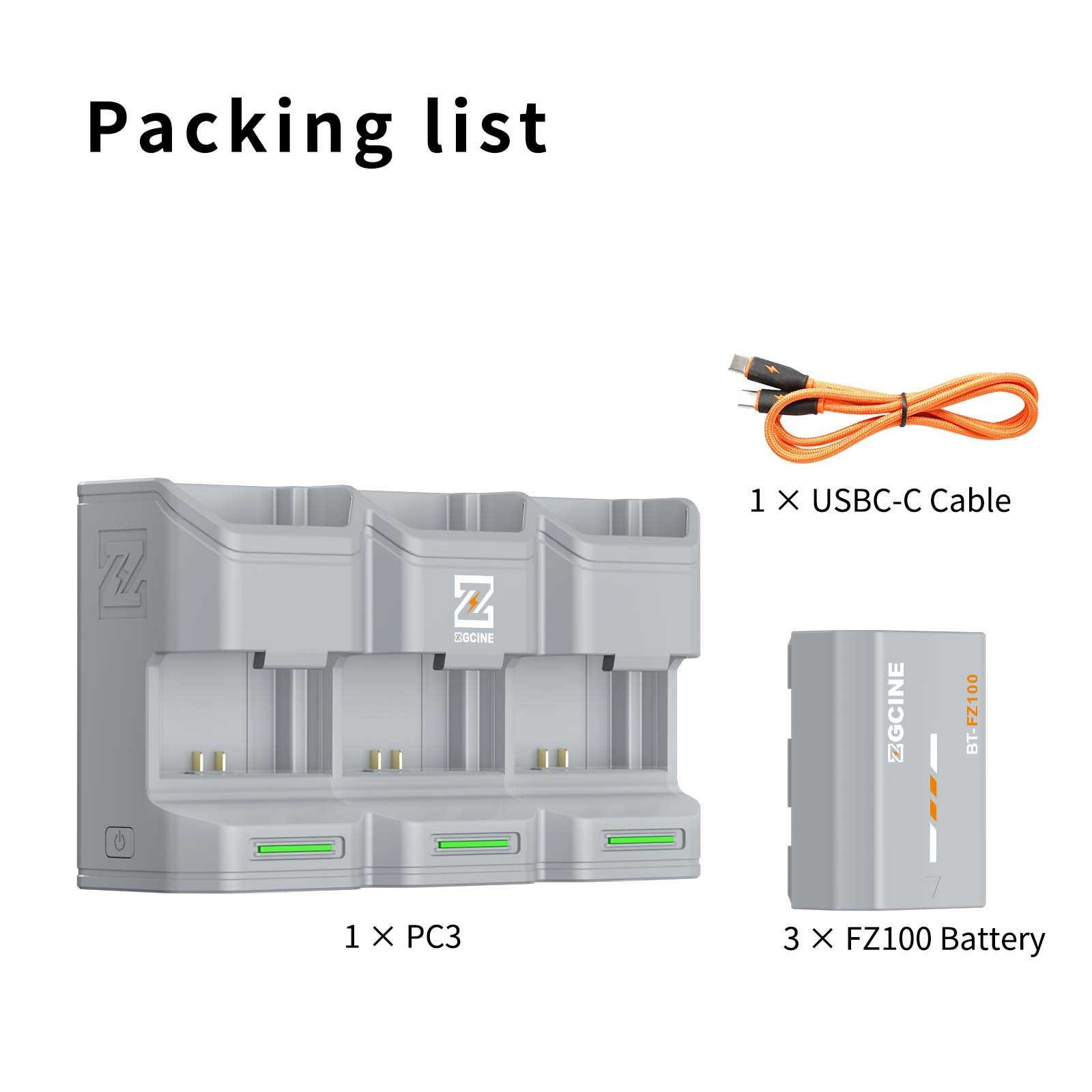Charging case 3X inclusief 3 accu's Sony NP-FZ100 - Afbeelding 8