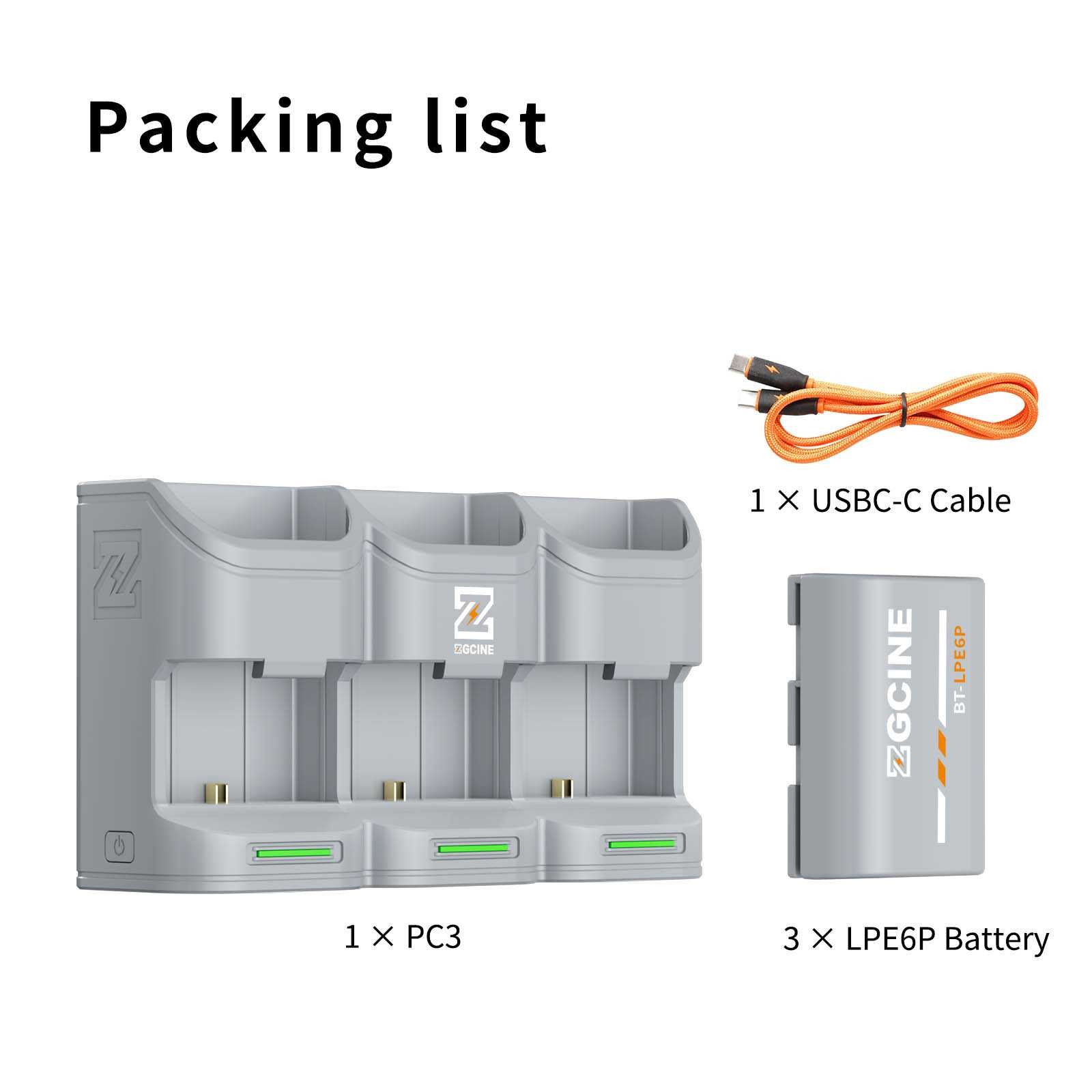 Charging case 3X inclusief 3 accu's Canon LP-E6P - Afbeelding 8