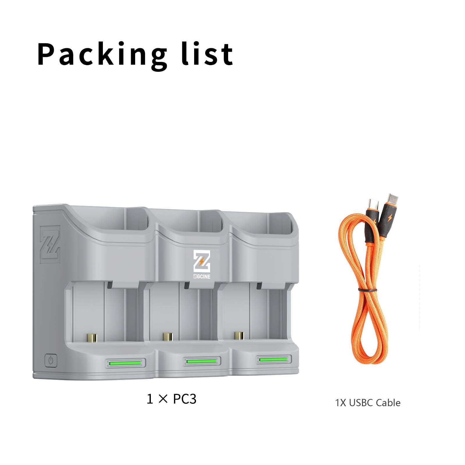 Charging case voor 3 accu's Canon LP-E6 - Afbeelding 5