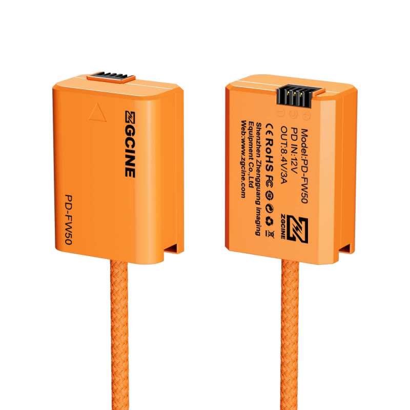 Dummy accu-kabel USB-C naar Sony NP-FW50 - Afbeelding 2
