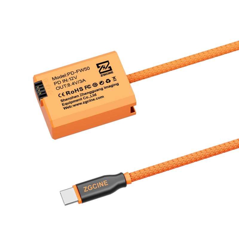 Dummy accu-kabel USB-C naar Sony NP-FW50 - Afbeelding 5