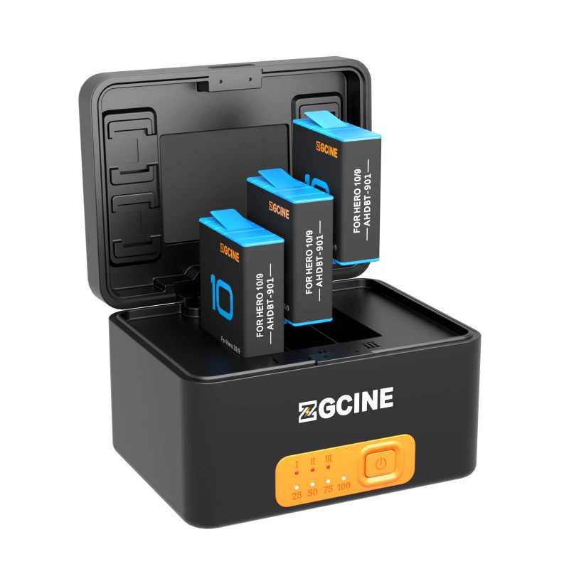Oplaadcase met interne accu voor GoPro Hero 901 + 3x 901 Battery - Afbeelding 2