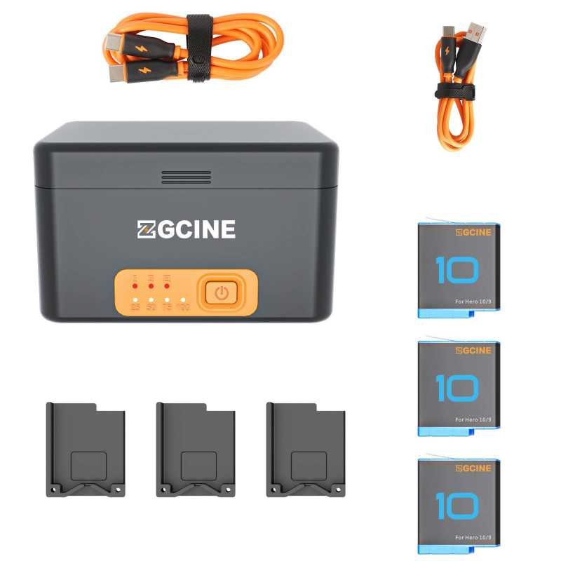 Oplaadcase met interne accu voor GoPro Hero 901 + 3x 901 Battery - Afbeelding 4