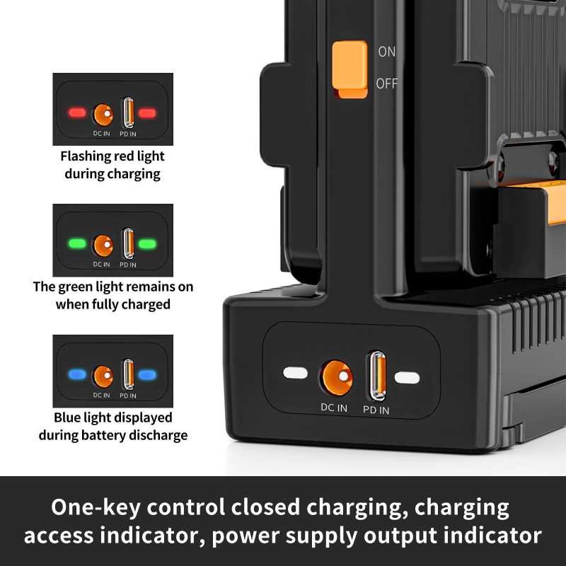 Charger for Dual V-Mount Battery with hot switching - Afbeelding 5