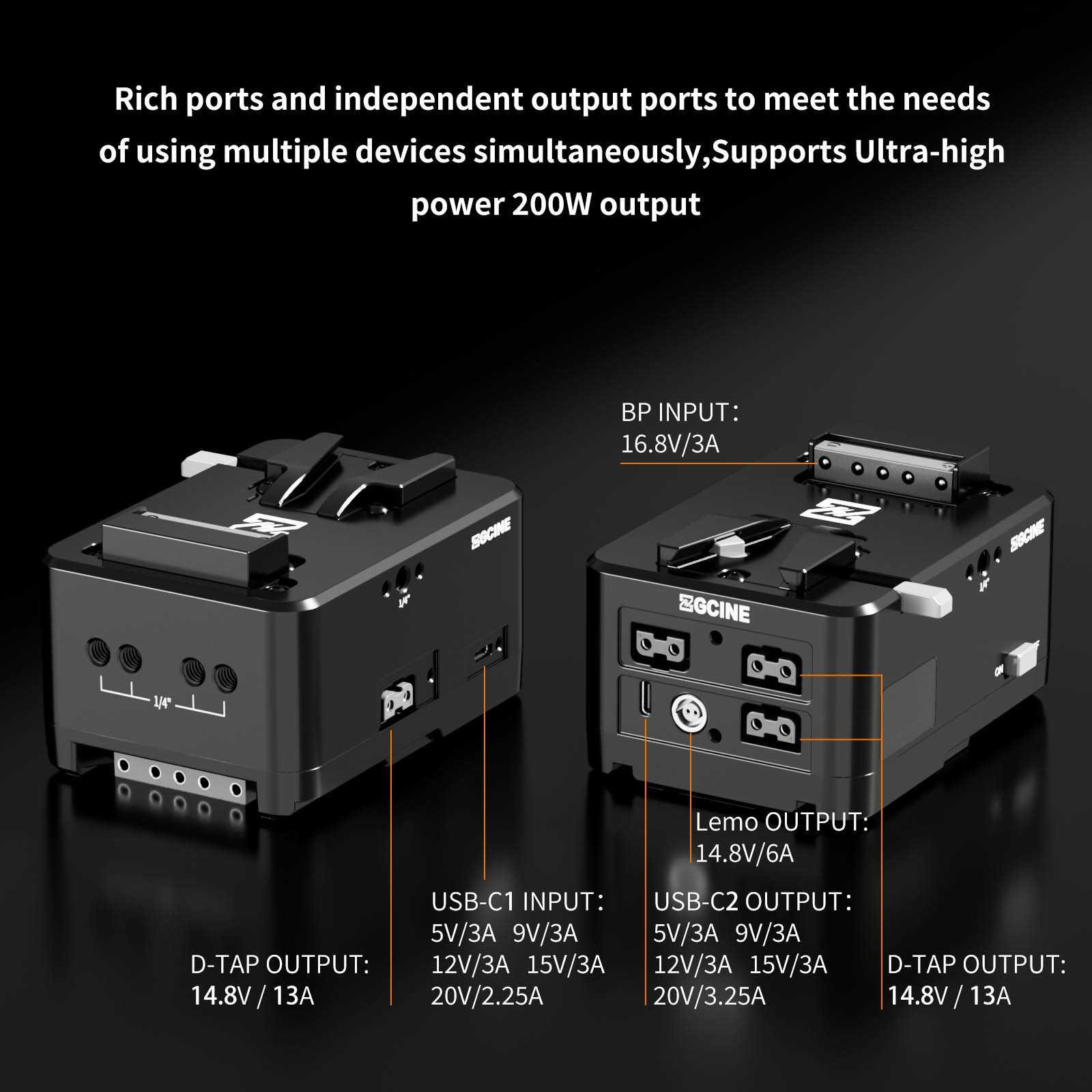 V-mount plate with built-in 55Wh battery - hotswap - Afbeelding 10