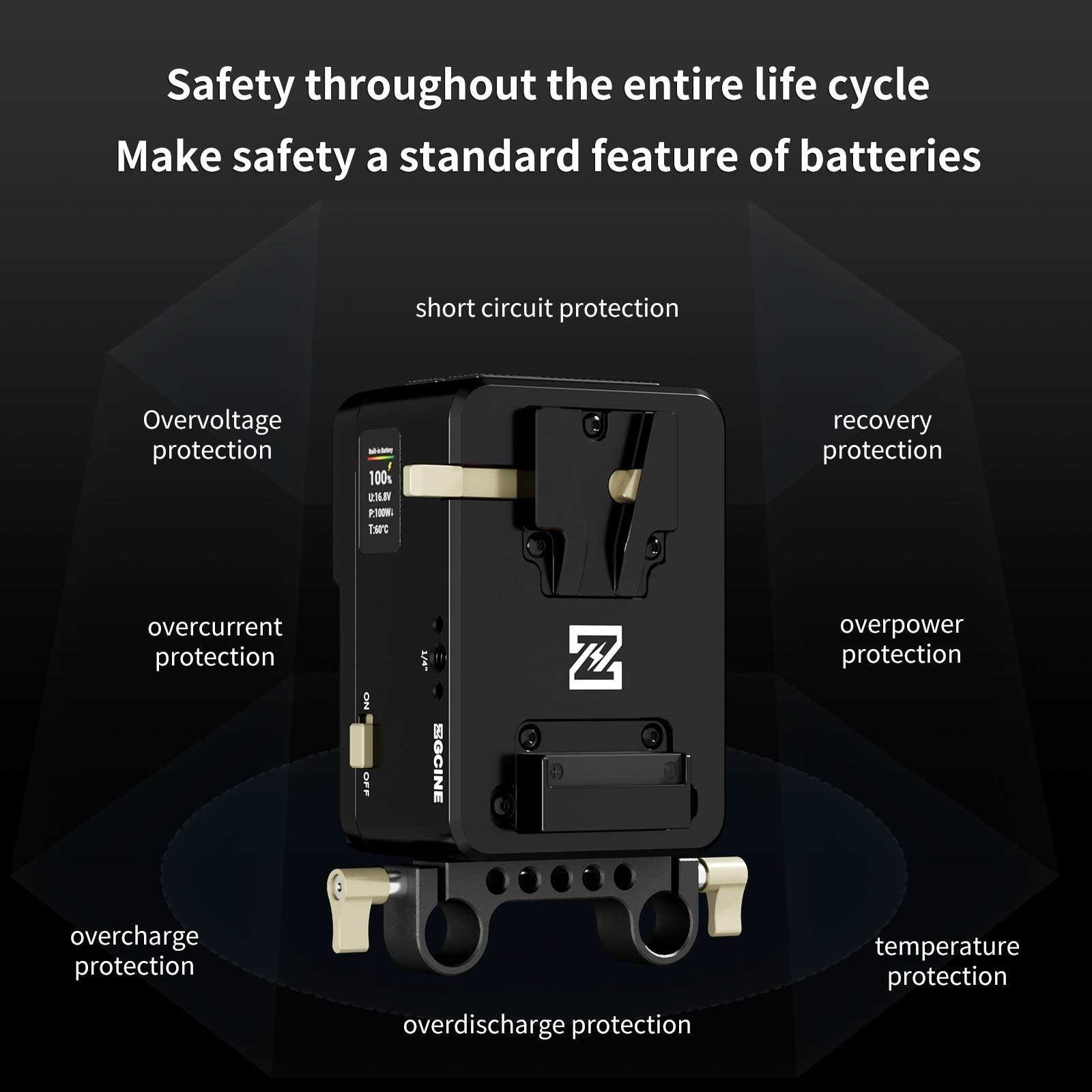 V-mount plate with built-in 55Wh battery - hotswap - Afbeelding 13