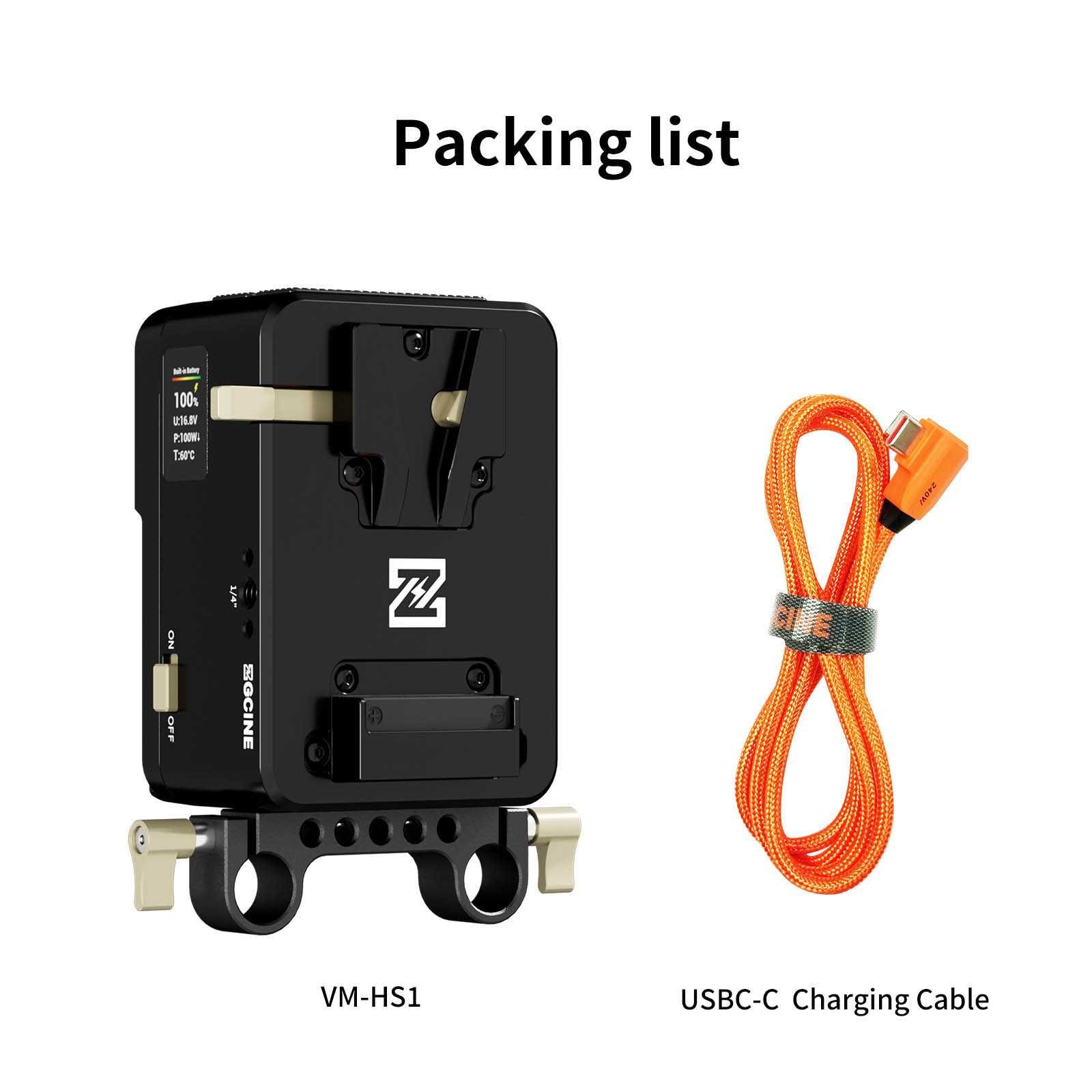 V-mount plate with built-in 55Wh battery - hotswap - Afbeelding 2