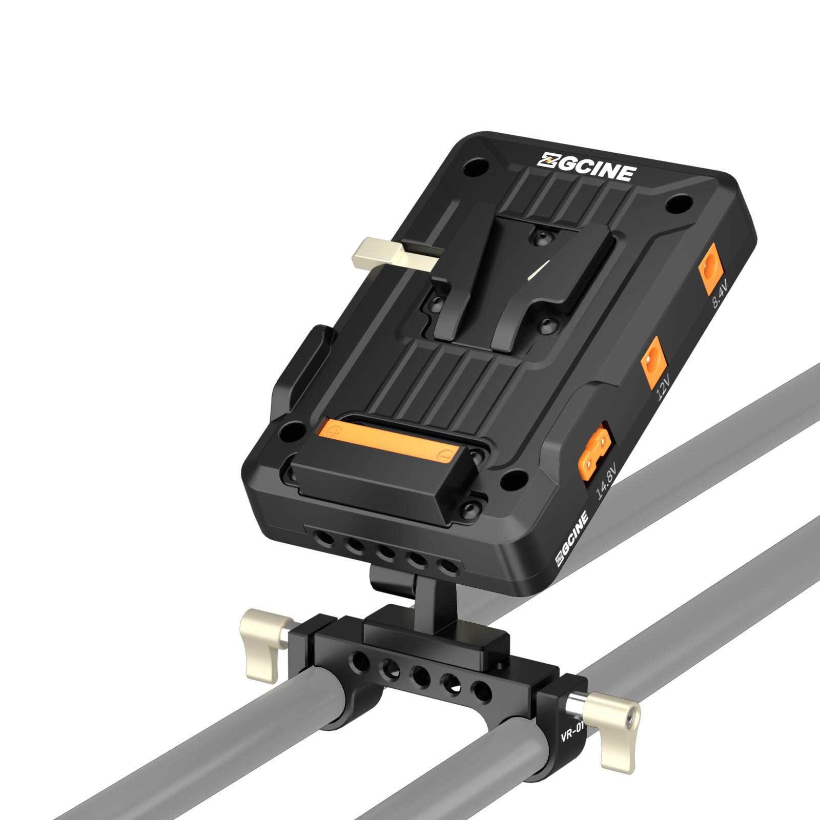 V-Mount Plate Tiltable - on 15mm rod mount - Afbeelding 3
