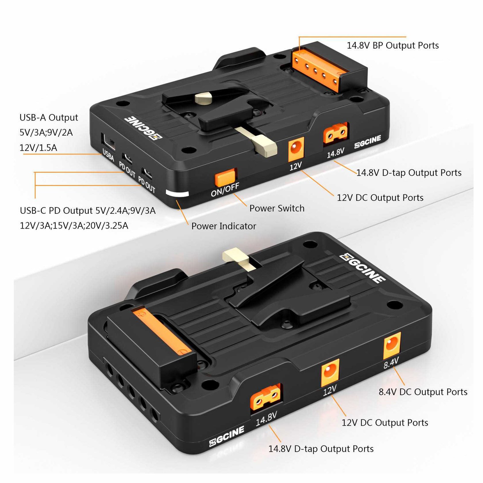 V-Mount Plate Tiltable - on 15mm rod mount - Afbeelding 5