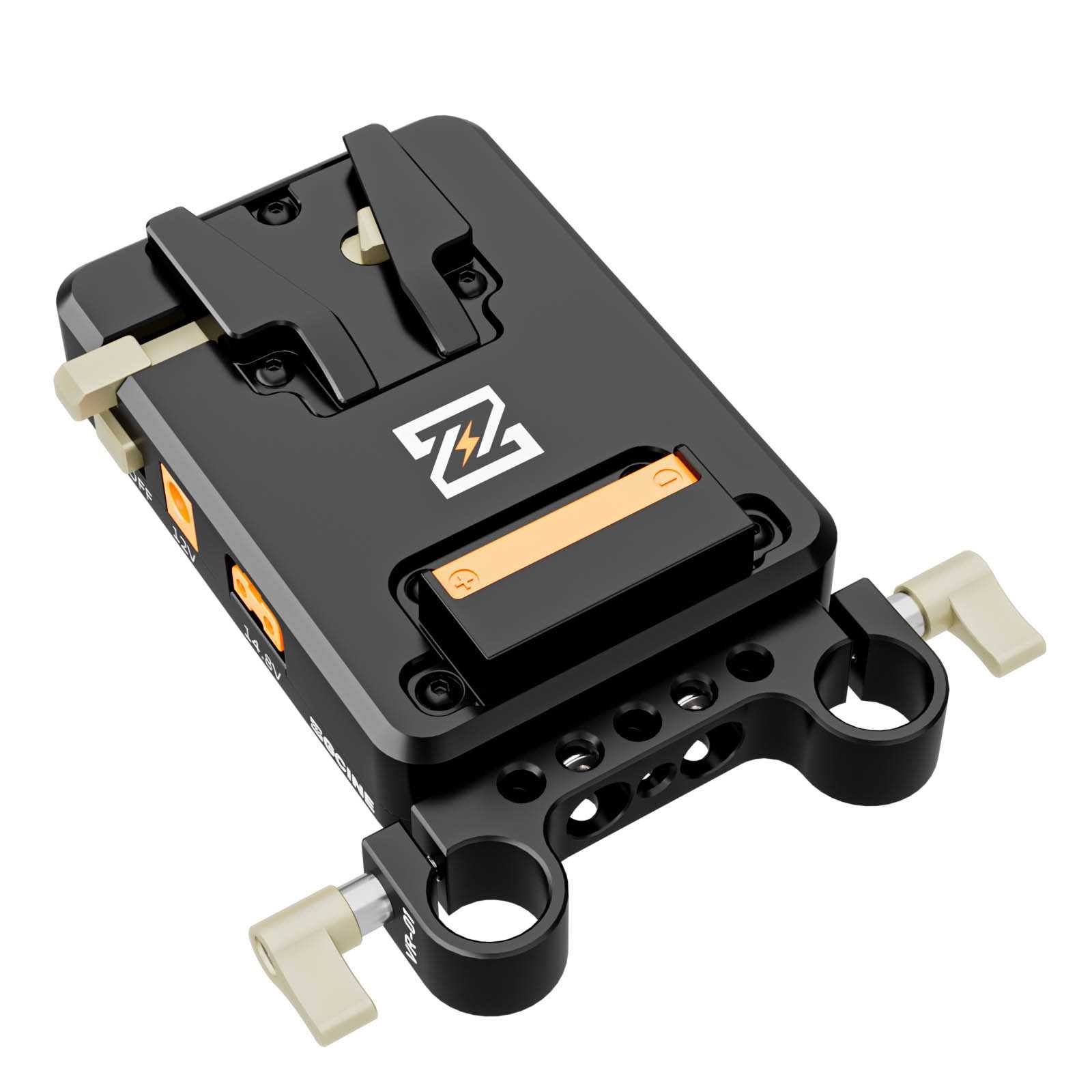 V-Mount Plate / Charger on 15mm rod mount - Afbeelding 2