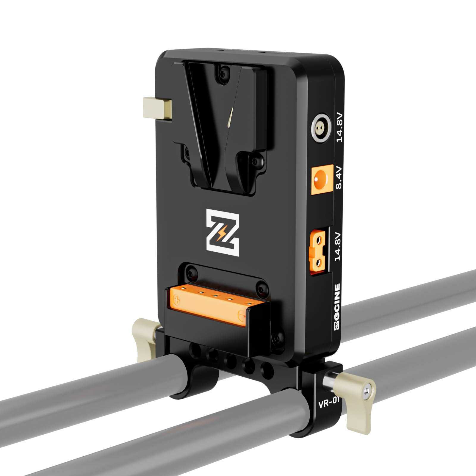 V-Mount Plate / Charger on 15mm rod mount - Afbeelding 3
