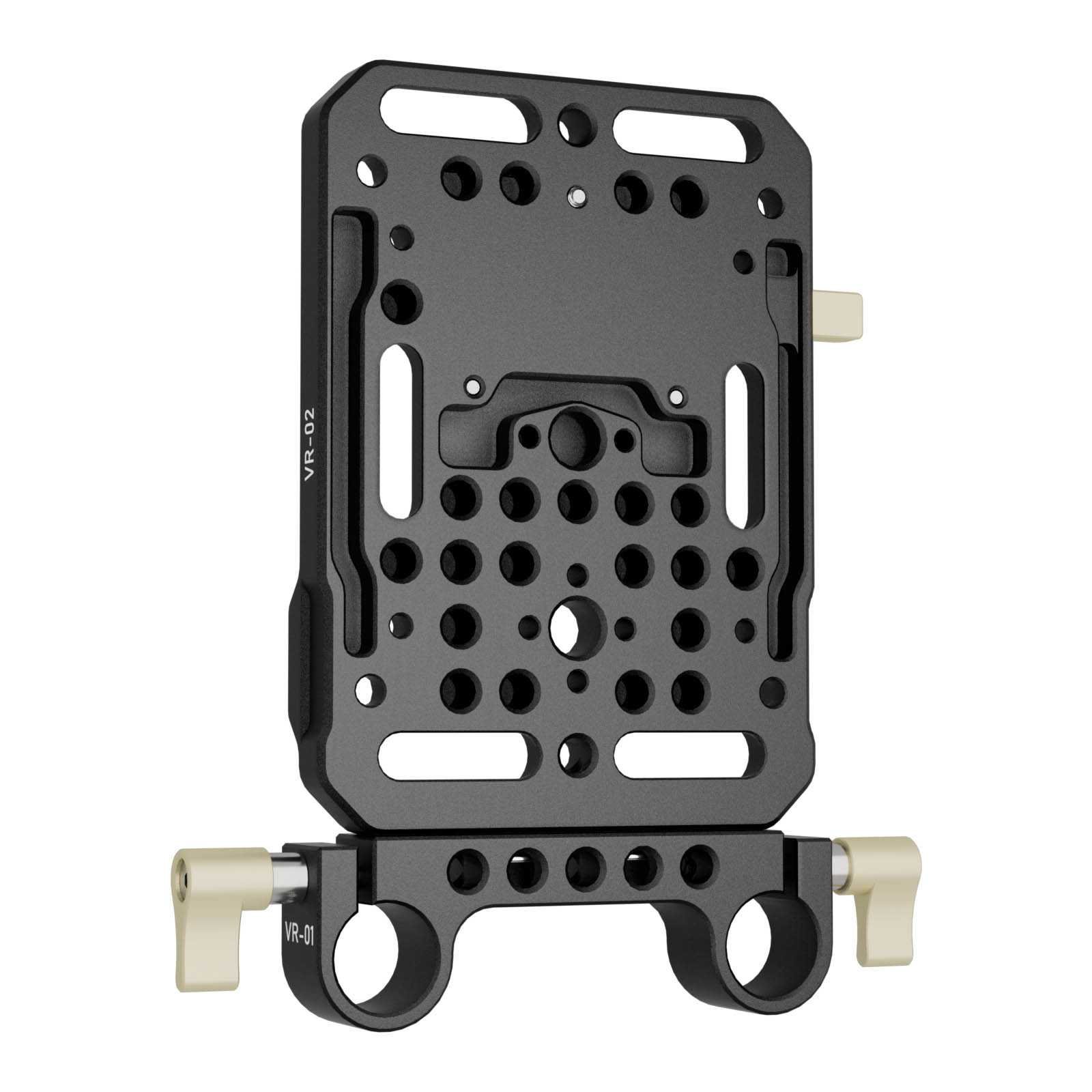 V-Lock Mount Battery Plate + 15mm rod mount - Afbeelding 2