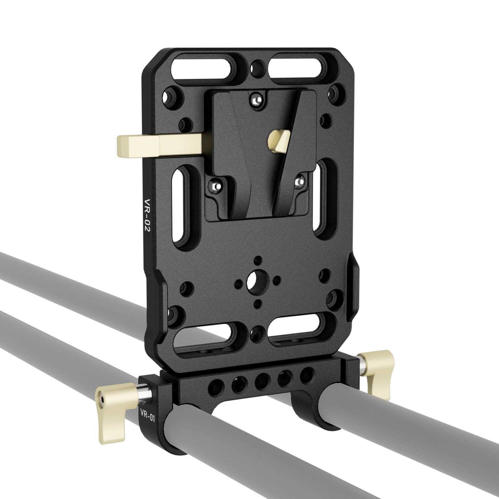 V-Lock Mount Battery Plate + 15mm rod mount - Afbeelding 4