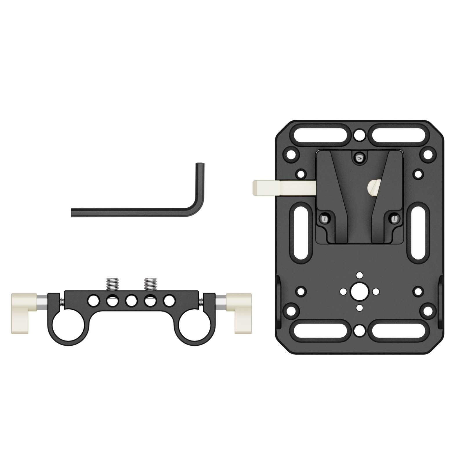 V-Lock Mount Battery Plate + 15mm rod mount - Afbeelding 5