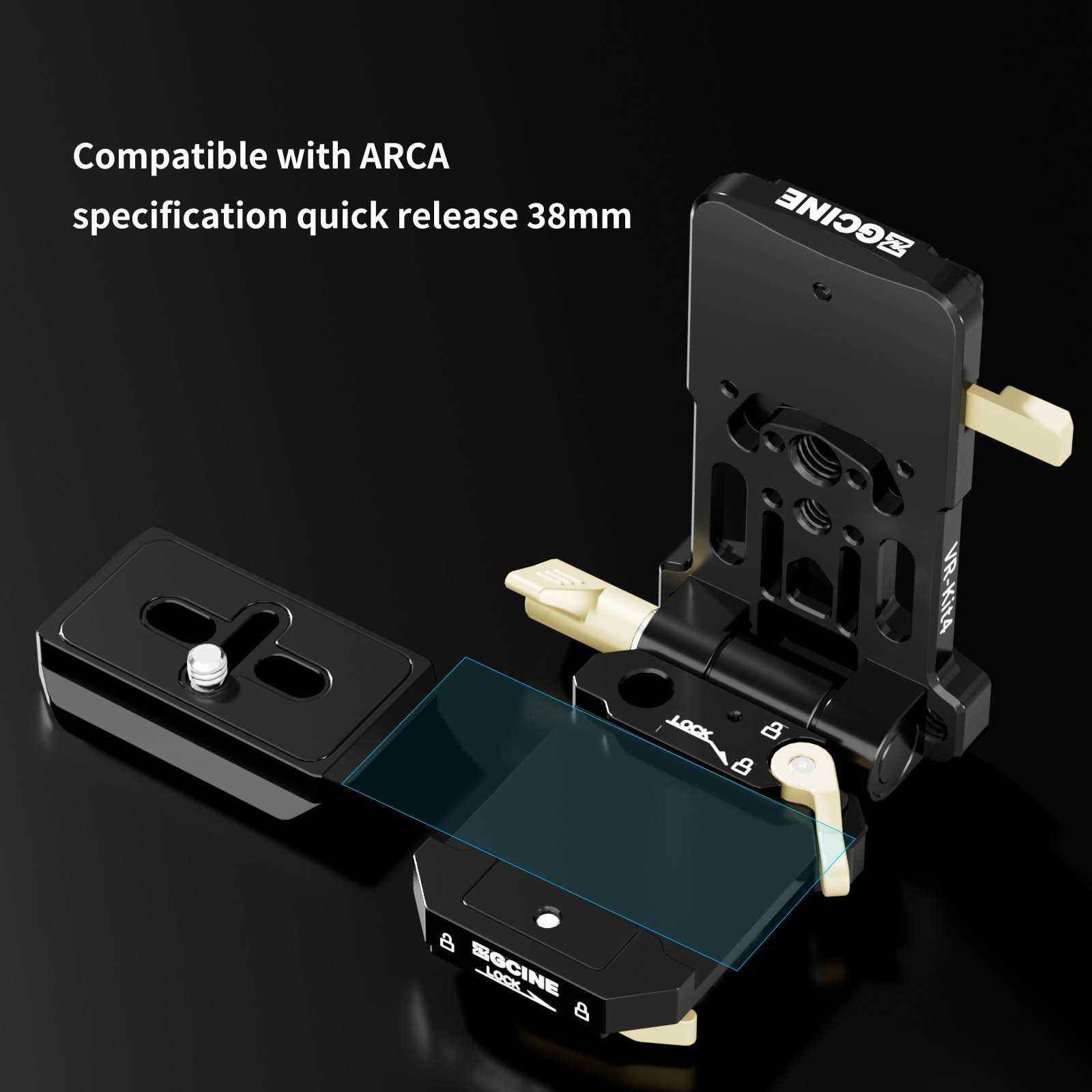 V-mount plate with arca swiss QR plate - Afbeelding 3